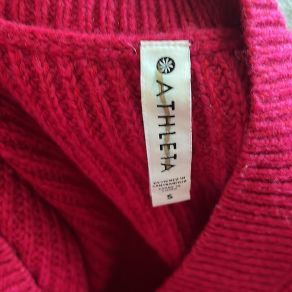 Athleta Shasta V Neck Sweater Hi Low 632081 SMALL FUSCHIA - VERY OVERSIZED - Picture 4 of 7